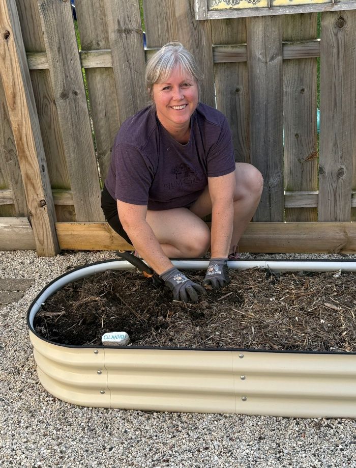 working the soil in my garden