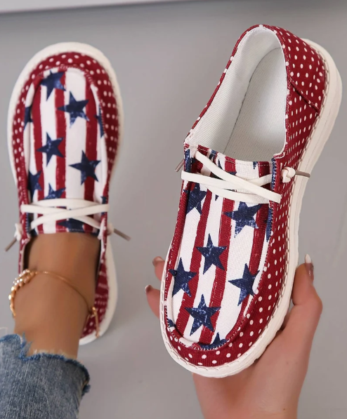 Polka Dot Stars and Stripes Shoes